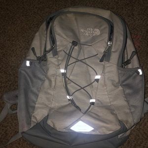 grey north face backpack